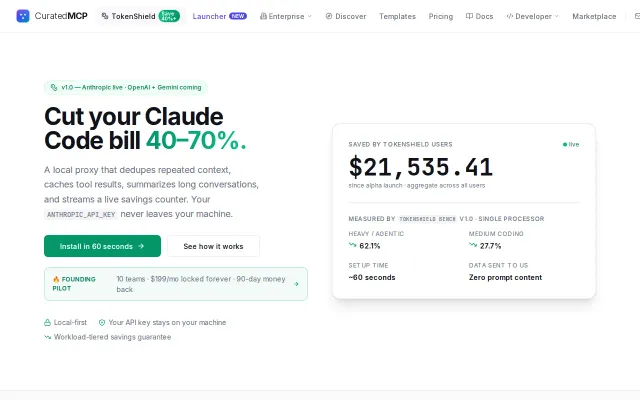 TokenShield – cut your Claude Code bill 40-70%