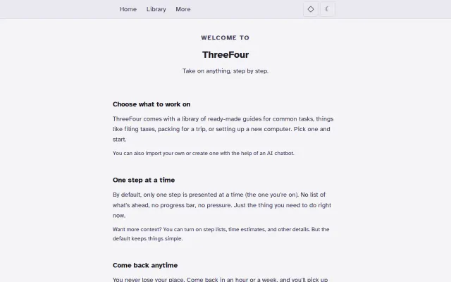 ThreeFour – run multi-step procedures one step at a time