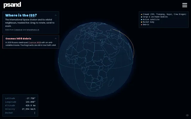 Where is the ISS? Live 3D tracker