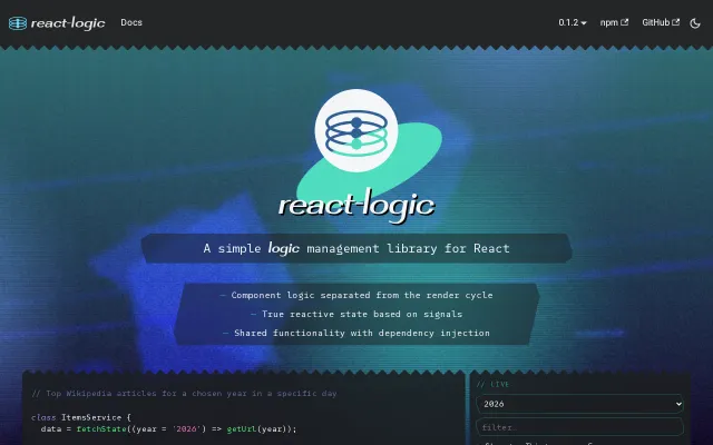React-logic – DI and signals – write react without hooks