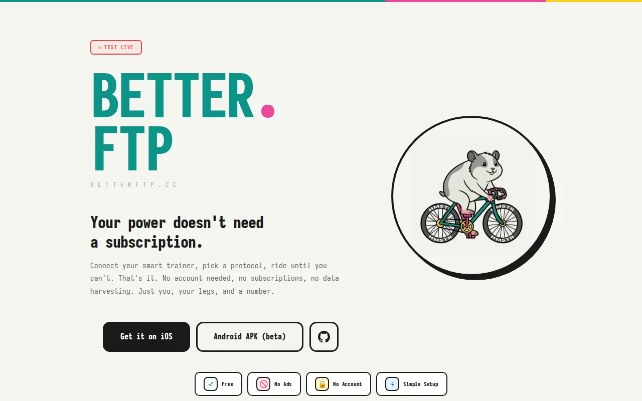 Better.ftp – cycling app for FTP tests without subscription