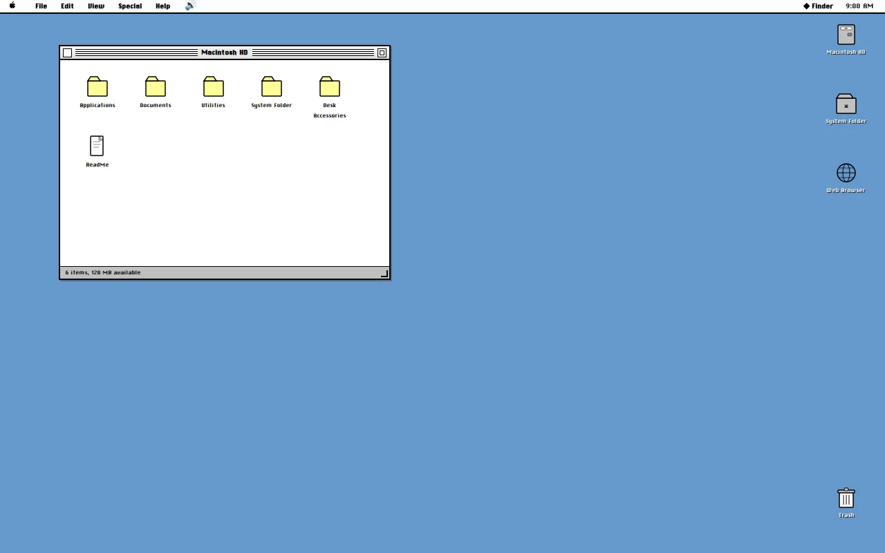 macOS system 7 web desktop