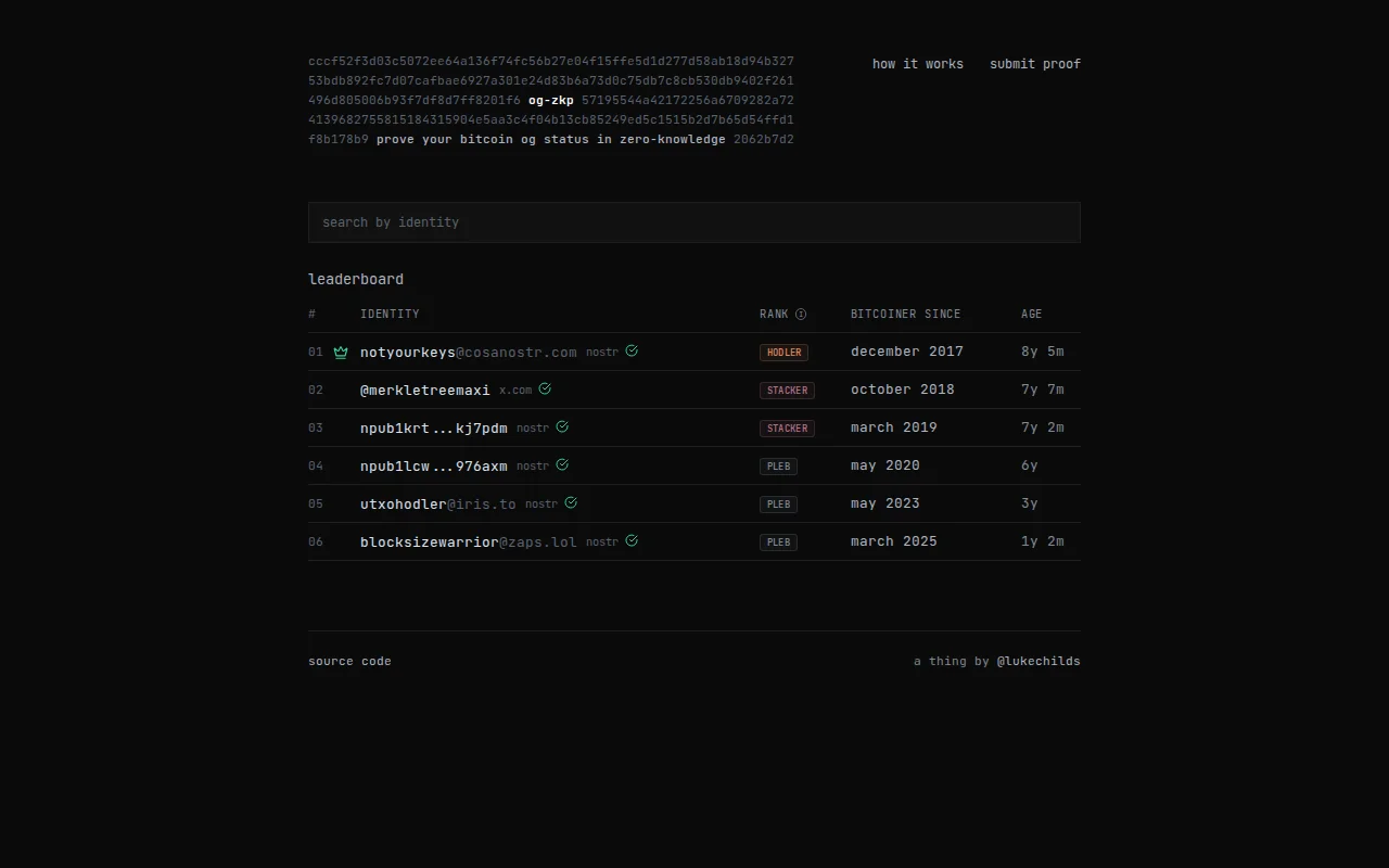 Og-zkp – Prove your Bitcoin OG status in zero-knowledge