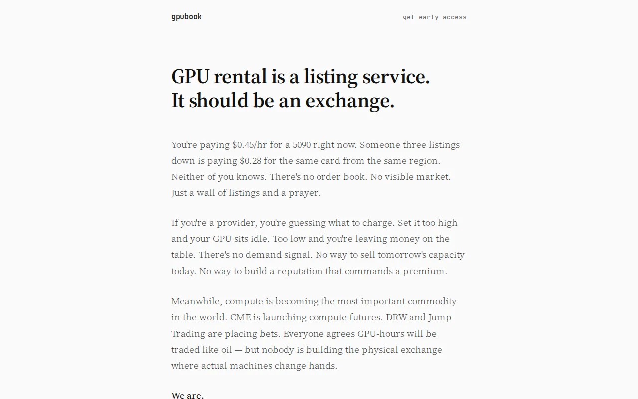 Gpubook – An order book for GPU compute