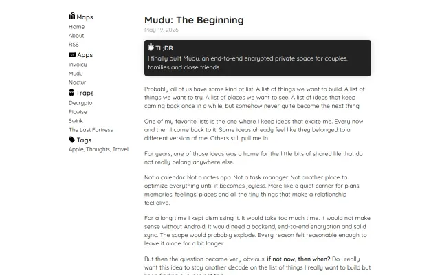 Mudu, a private E2EE space for the people closest to you