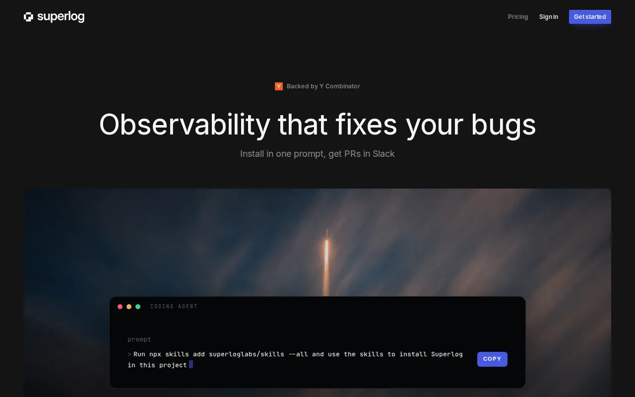 Superlog (YC P26) – Observability that installs itself and fixes bugs
