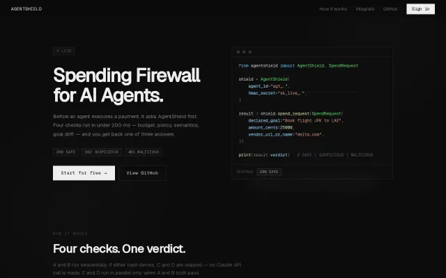 AgentShield – Stop AI agents from spending money unsupervised
