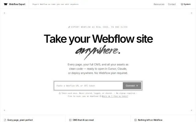 Export Webflow sites and CMS content