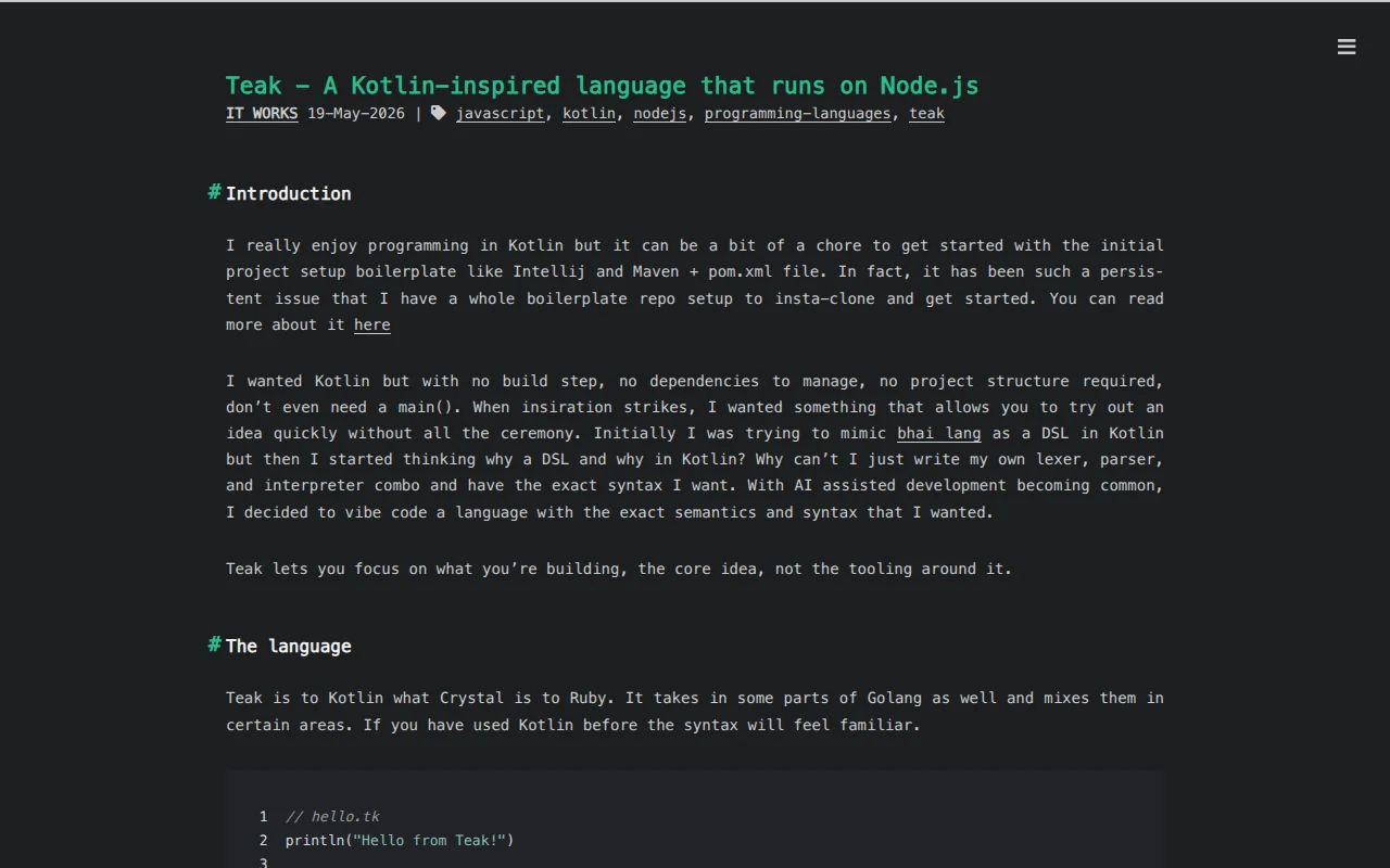 Building a Programming Language for Myself