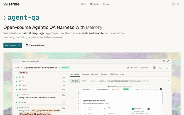 Open-Source Agentic QA Harness with Memory