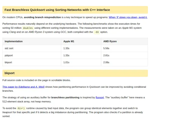 Faster than std:sort and pdqsort