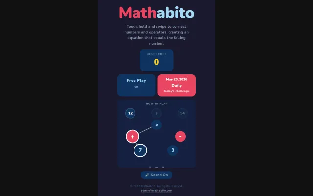 Mathabito – A simple addition and subtraction game for mobile