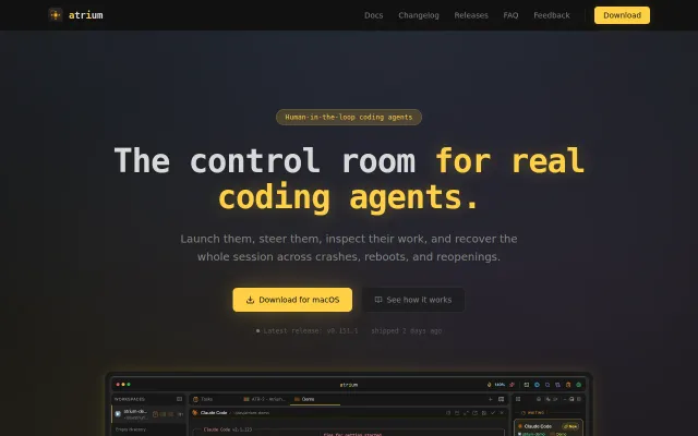 atrium – a resumable, tiling workspace manager for Claude Code, Codex
