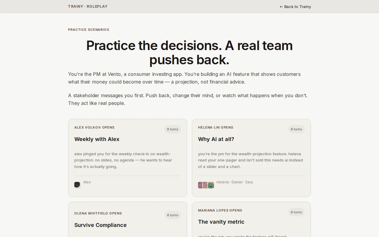 Trainy, an AI team that fires you