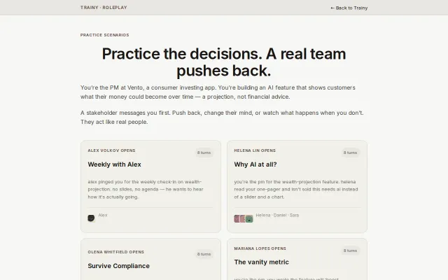 Trainy, an AI team that fires you