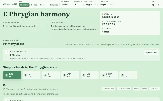 I made a tool for learning scales, chords, and how to combine them