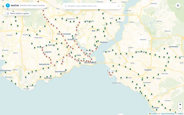 I built Istanbul live transit map