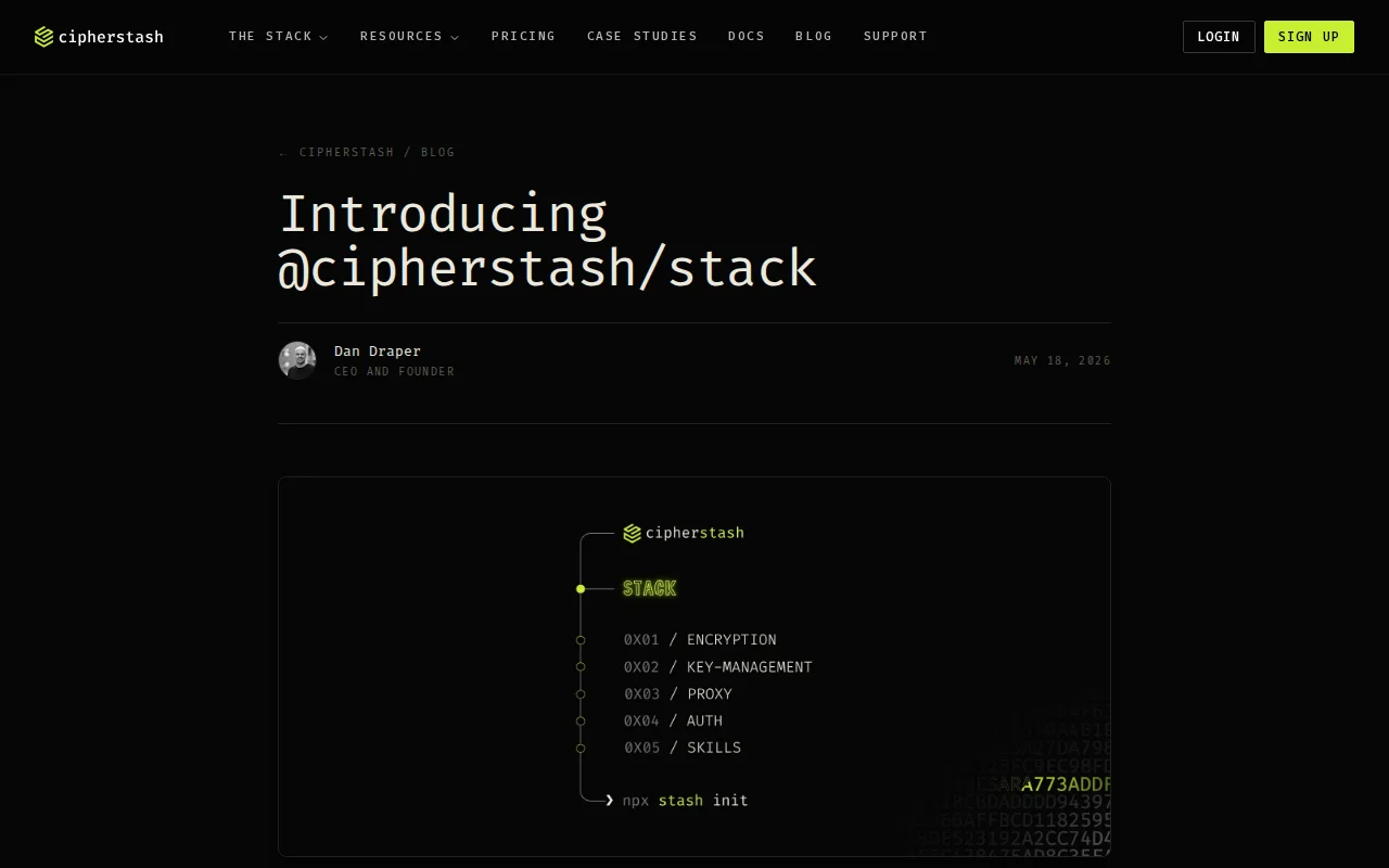 CipherStash Stack – Data Level Access Control in TS/JS