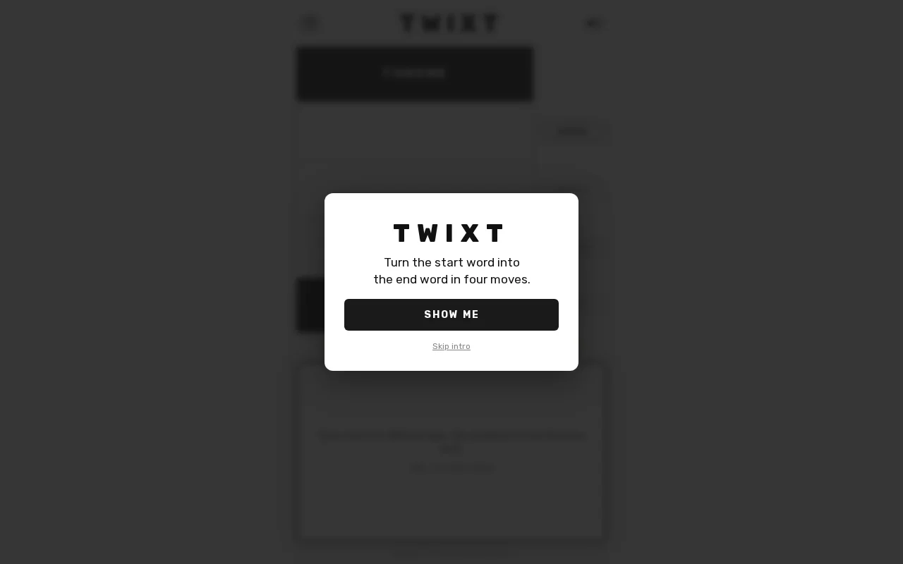 Twixt – transform one word into another in four moves