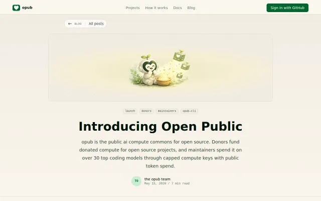 opub, donated compute for open-source