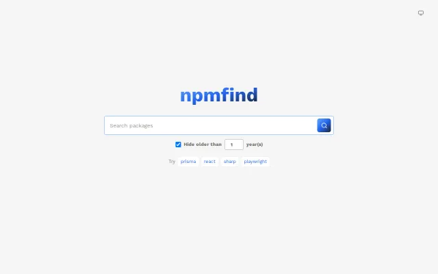 npmfind – Alternative NPM package search