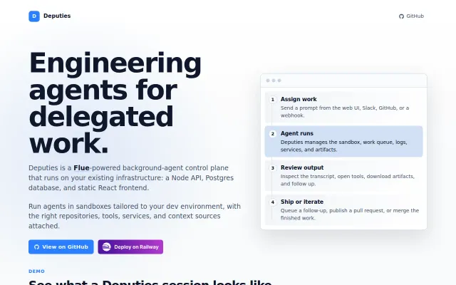 Deputies, an open source background agent