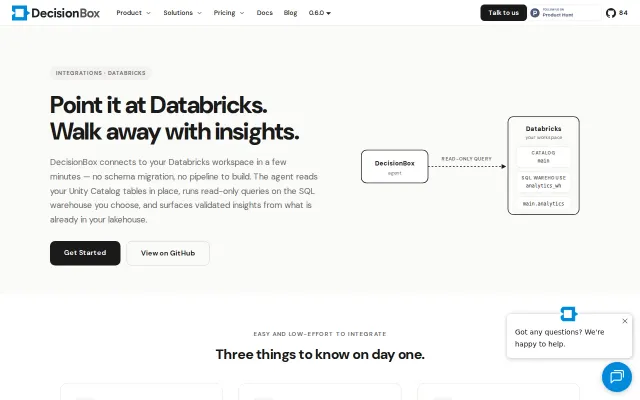 DecisionBox – Point it at Databricks. Walk away with insights.