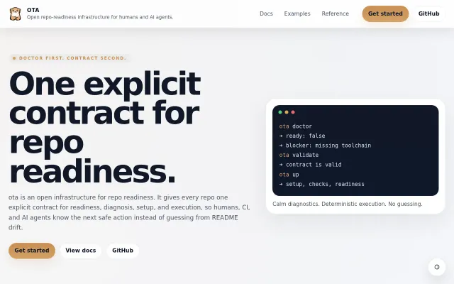 OTA – a readiness contract for software repos