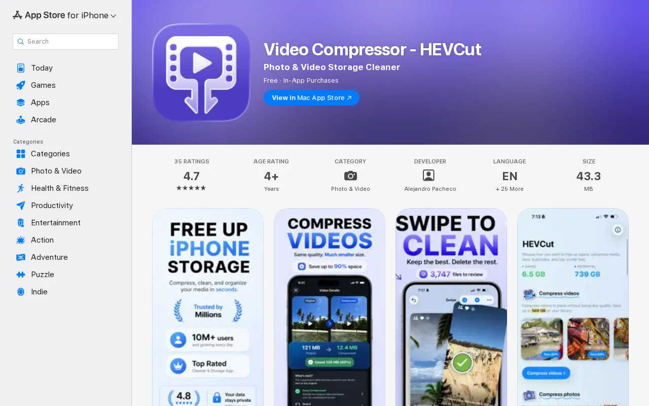 HEVCut, AVIF photo encoding for iPhone, iPad and Mac