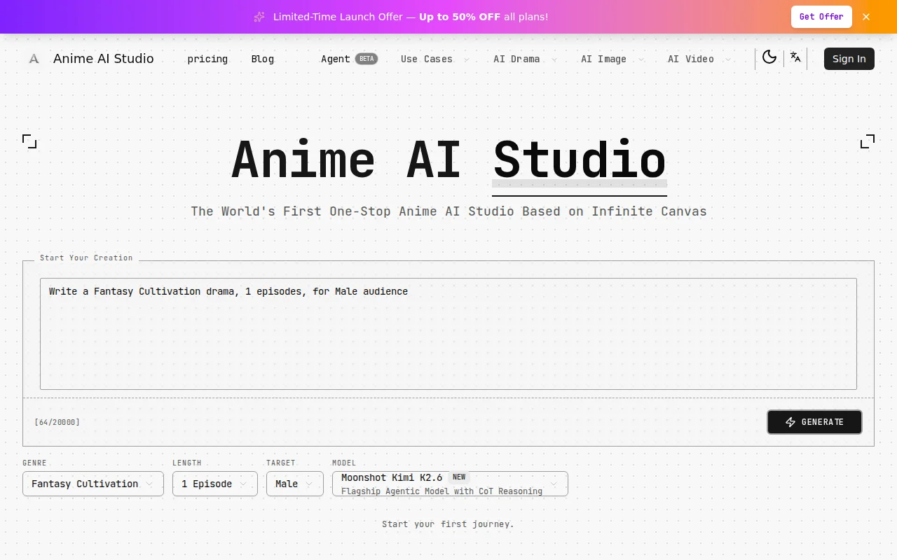 Anime AI Studio – Create AI Anime Videos from Scripts