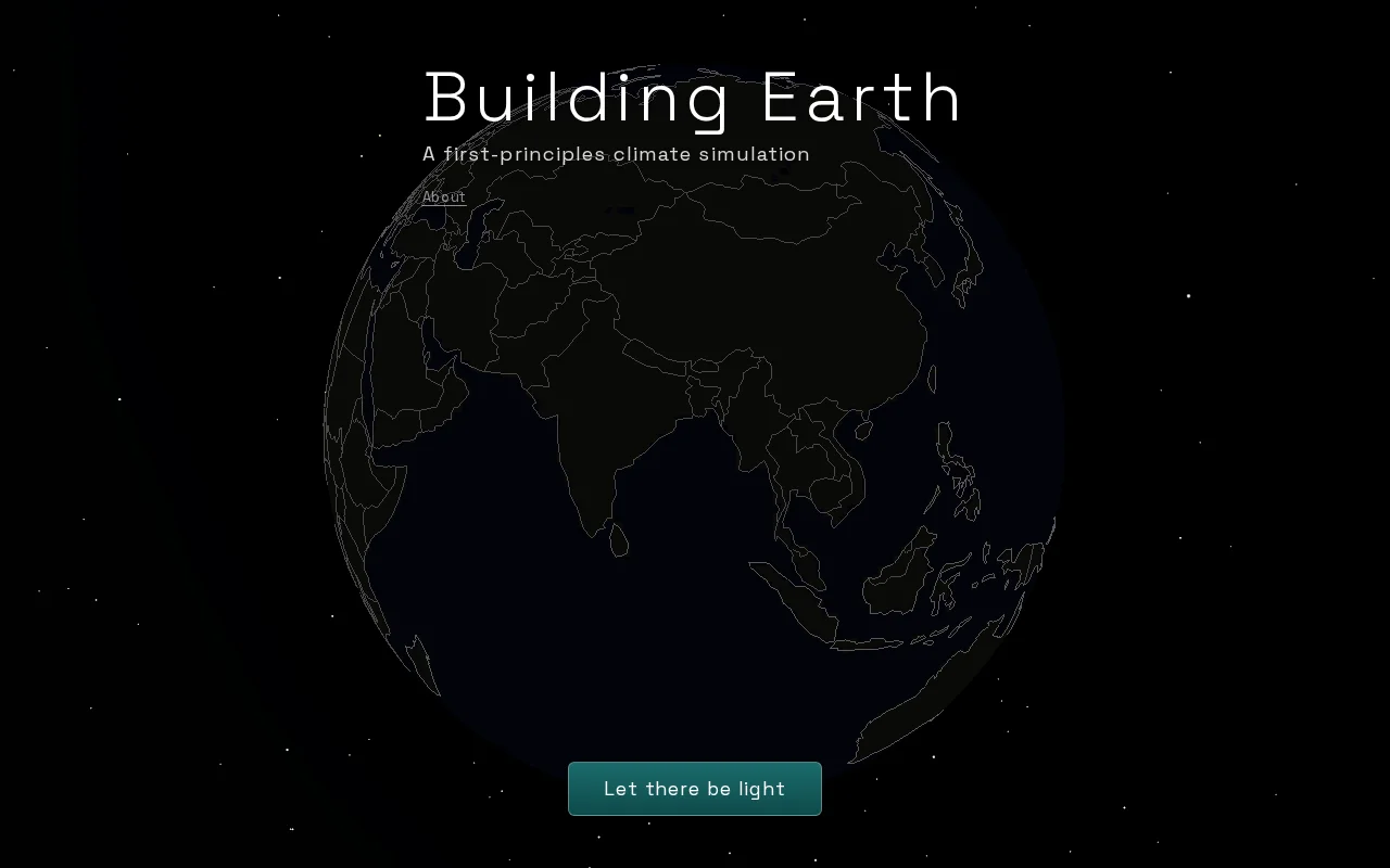 Interactive first-principles climate physics simulation with explainer