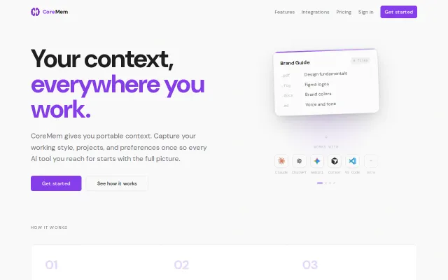 CoreMem – Portable context for AI agents