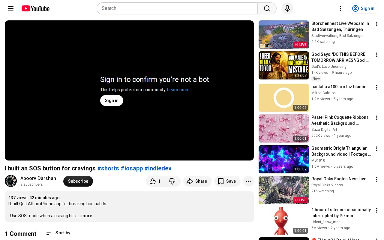 Quit All, an iOS app with an SOS mode for cravings