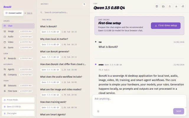 BonzAI – self-sovereign, local LLM inference in the browser