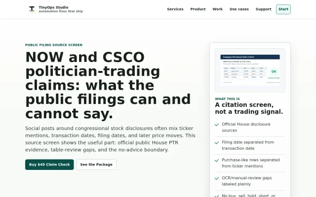 Source screen for congressional stock disclosure claims