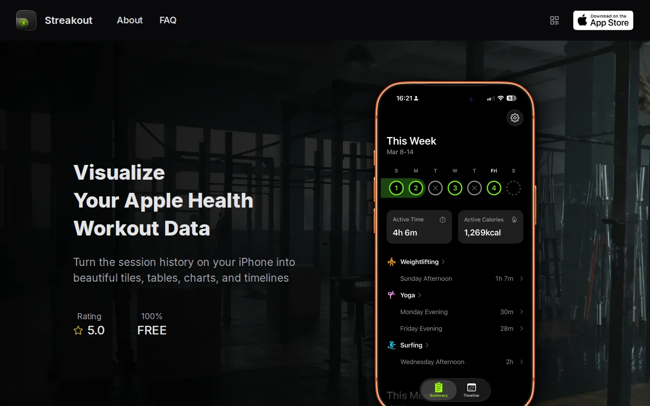 A simple app to visualize Apple Health workout logs