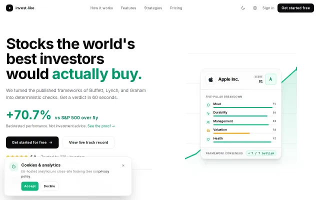 I'm 17 and built a tool that scores all stocks against Buffett criteria
