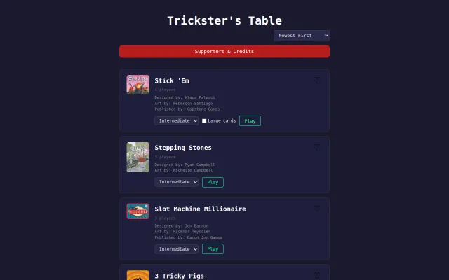 Trickster's Table – 20 free trick-taking card games with AI opponents
