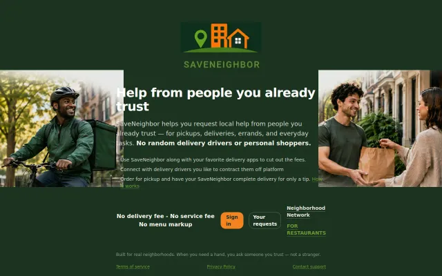 SaveNeighbor – food delivery through your own personal network