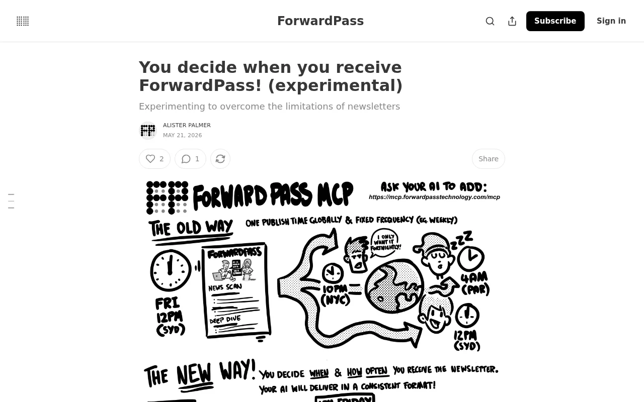 Porting my Newsletter to MCP – You set WHEN and HOW OFTEN to receive it