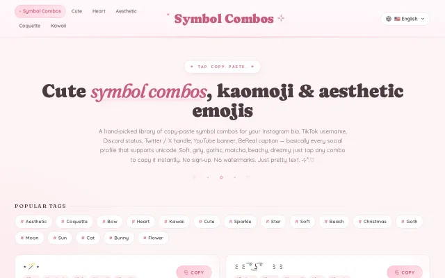 Symbol Combos Copy and Paste