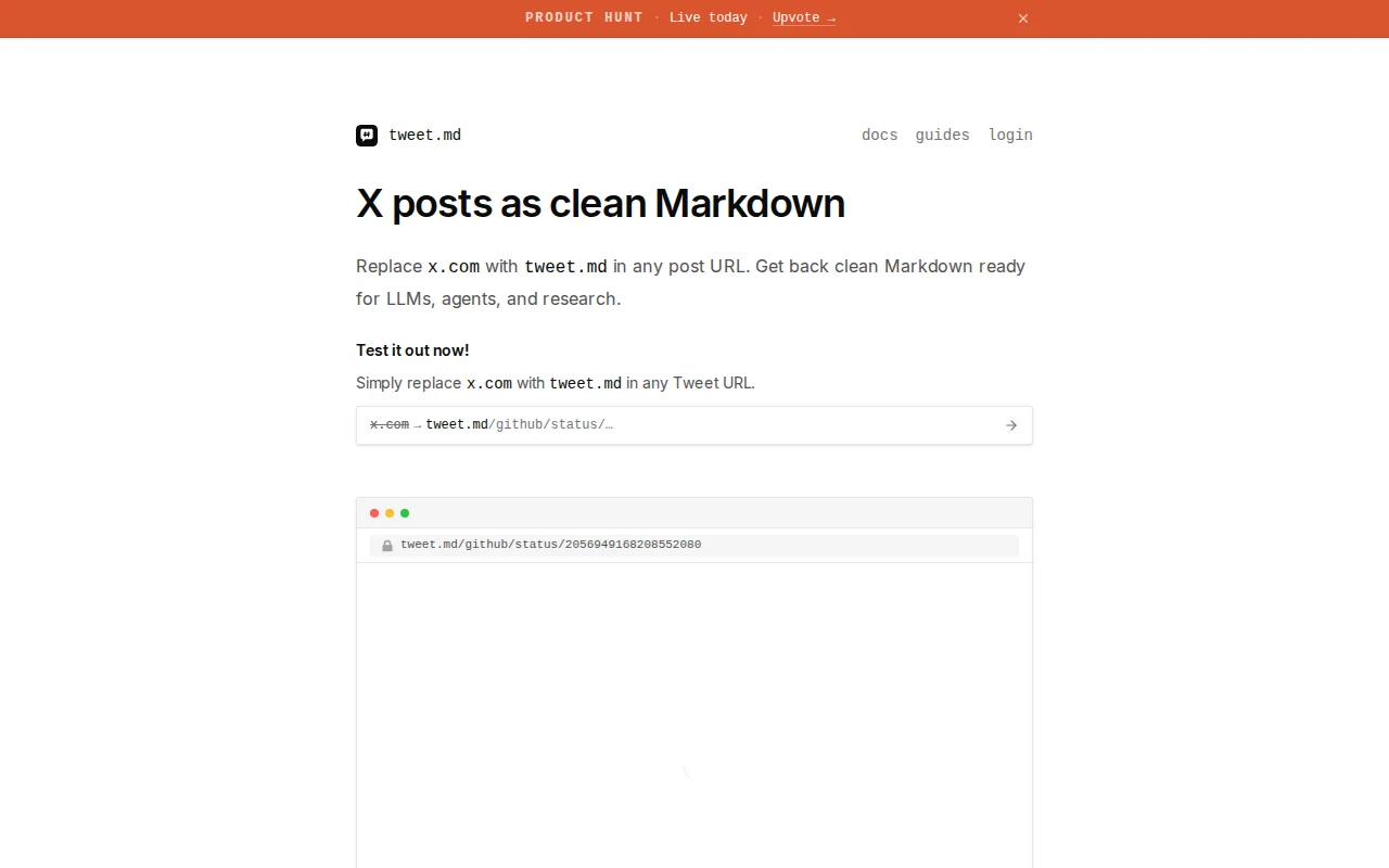 A tool to replace x.com with tweet.md for X threads as Markdown
