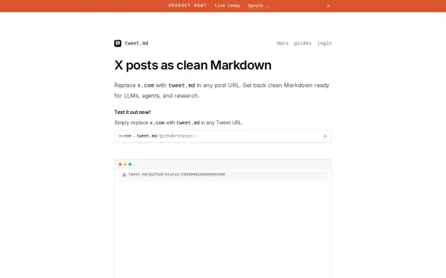A tool to replace x.com with tweet.md for X threads as Markdown