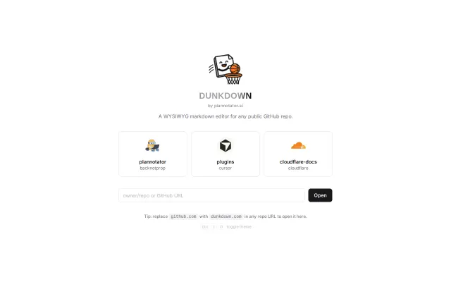 WYSIWYG Markdown editor for any GitHub repo