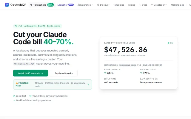 TokenShield – local proxy that cuts Claude Code bills 40–70%