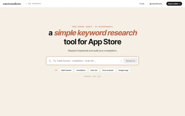 I made a simple Keyword Research tool for app devs