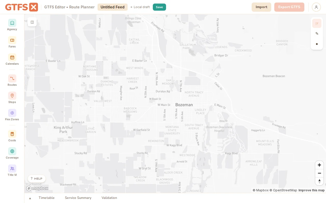 GTFS·X – a free, web-based transit schedule (GTFS) editor