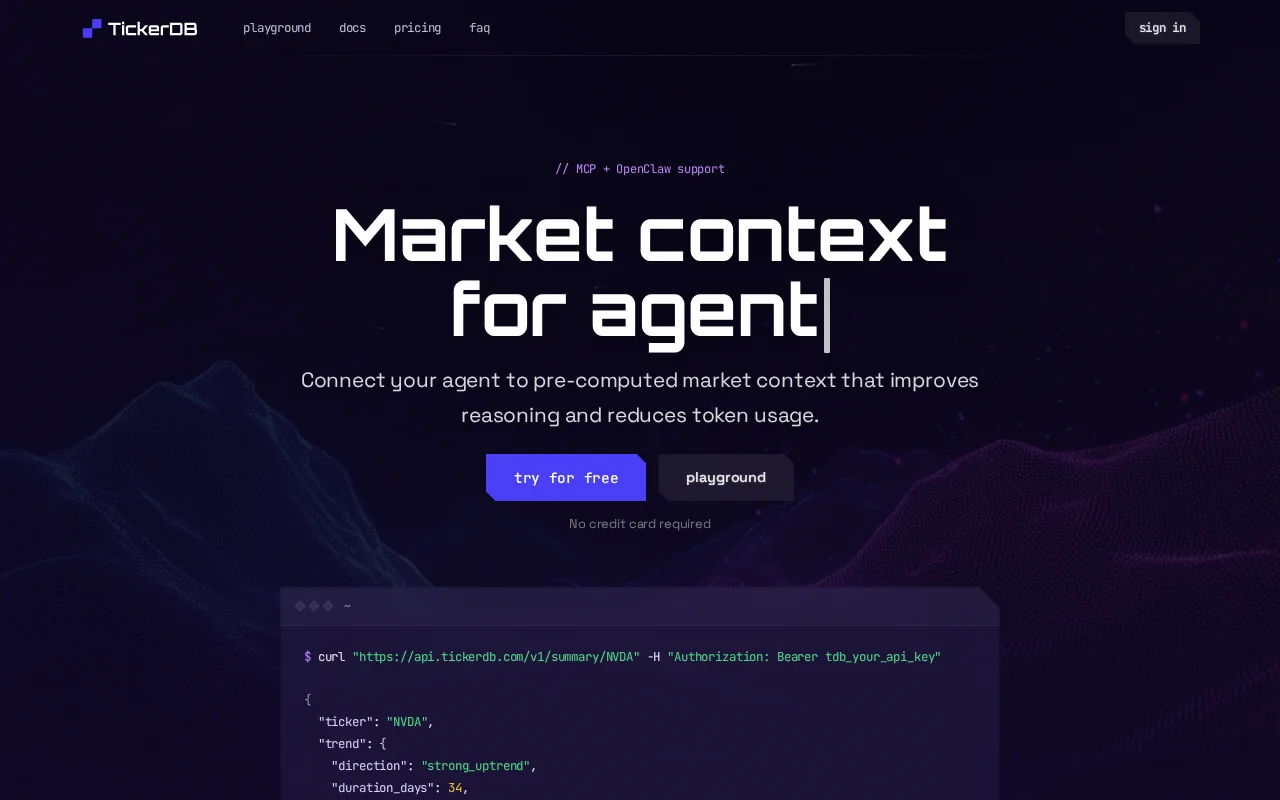 Pre-computed market context for agents