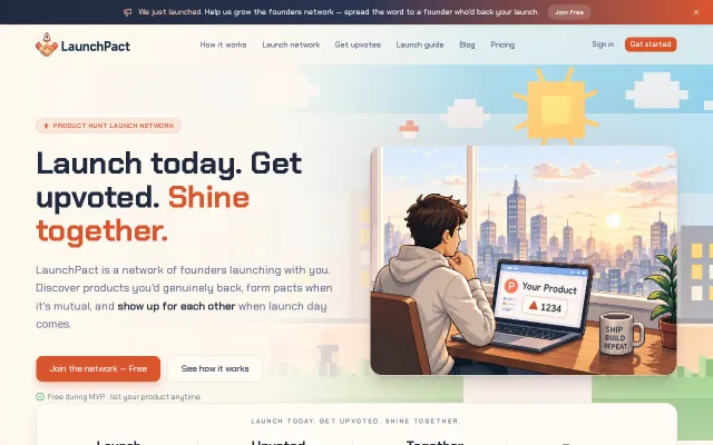 LaunchPact – get upvotes for your ProductHunt launch