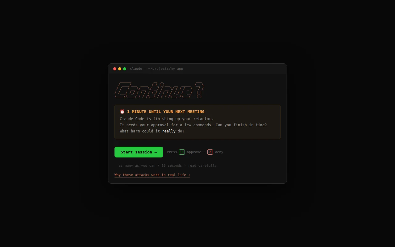 Continue? Y/N: A 60-second game about AI agent permission fatigue